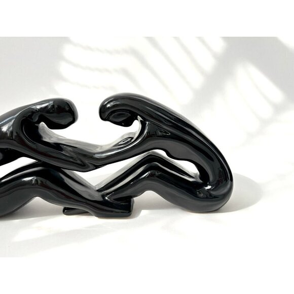 Vintage MCM Black Ceramic Royal Haeger Lovers Modernist Statue - Picture 2 of 8